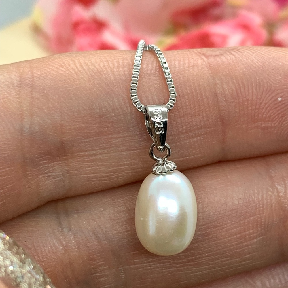 Freshwater Pearl Sterling Silver 925 Necklace - Picture 3 of 7
